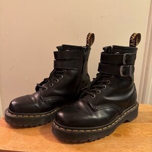 Black Leather Dr. Martens Combat Boots